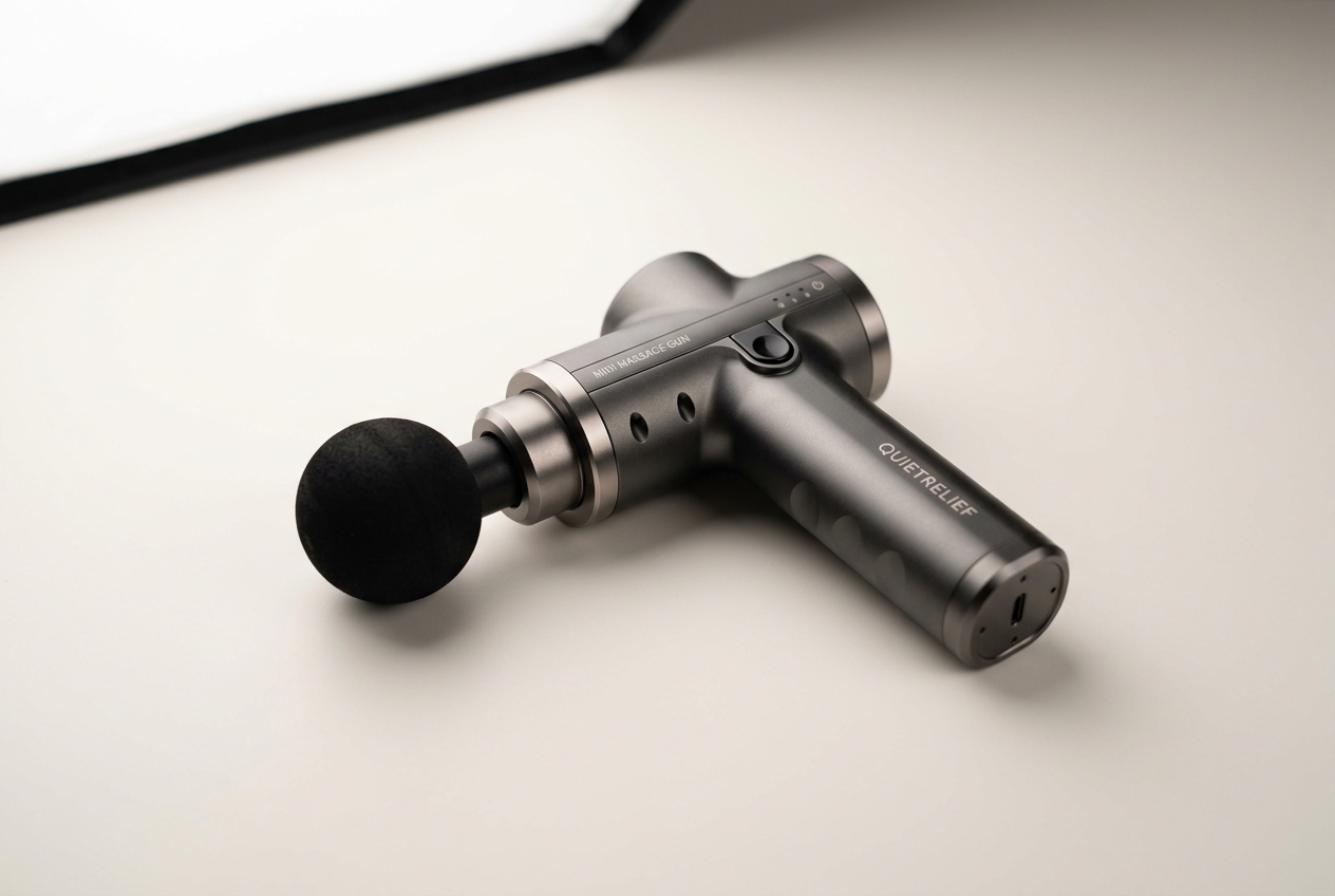 Pistolet de massage RENPHO R3 Active en aluminium gris titane avec embout sphérique