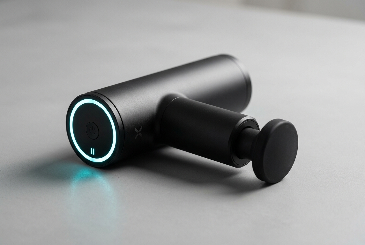 Pistolet de massage Xiaomi Massage Gun noir mat minimaliste avec anneau LED